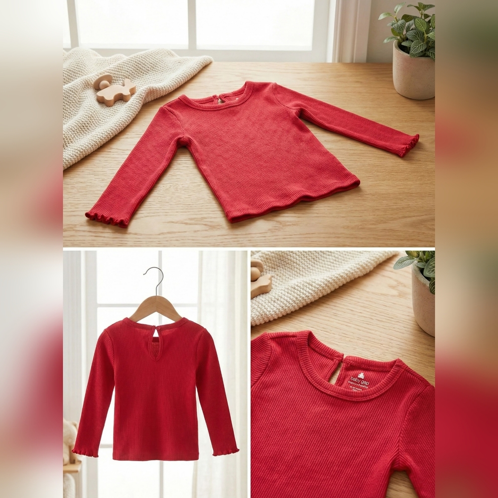 GAP Kids Red Long Sleeve Tee